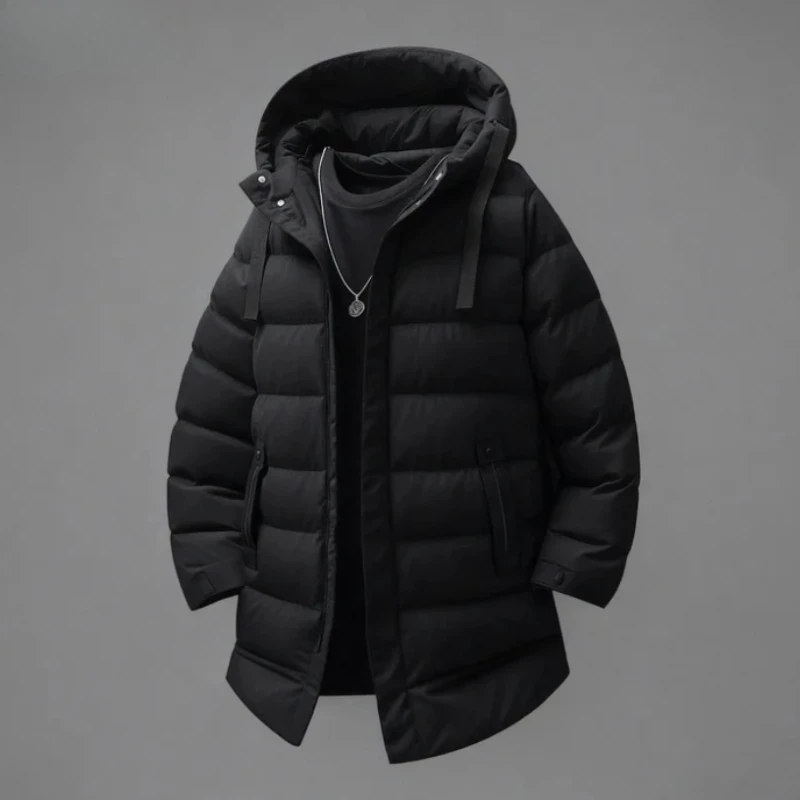 

New Autumn and Winter Men's Trendy Hooded Casual Versatile High-quality Cotton Jacket Men's Hooded Warm and Plush Thick Coat