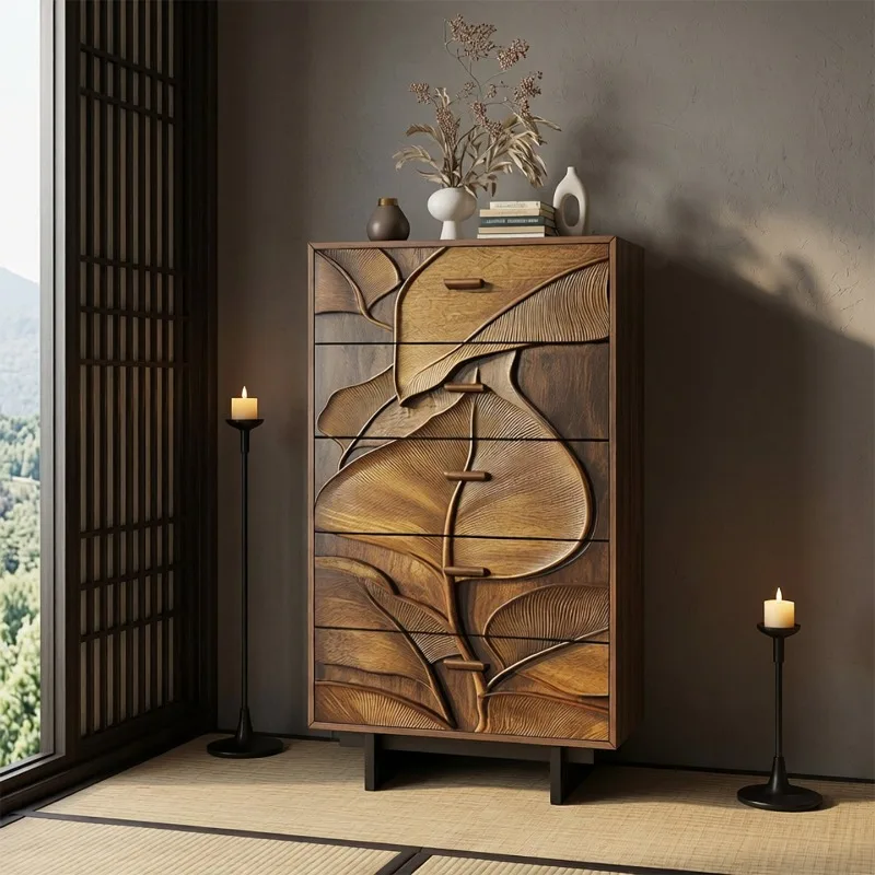 

комод, американский ретро-комод из массива дерева, шкафчики для хранения вещей в гостиной и спальне