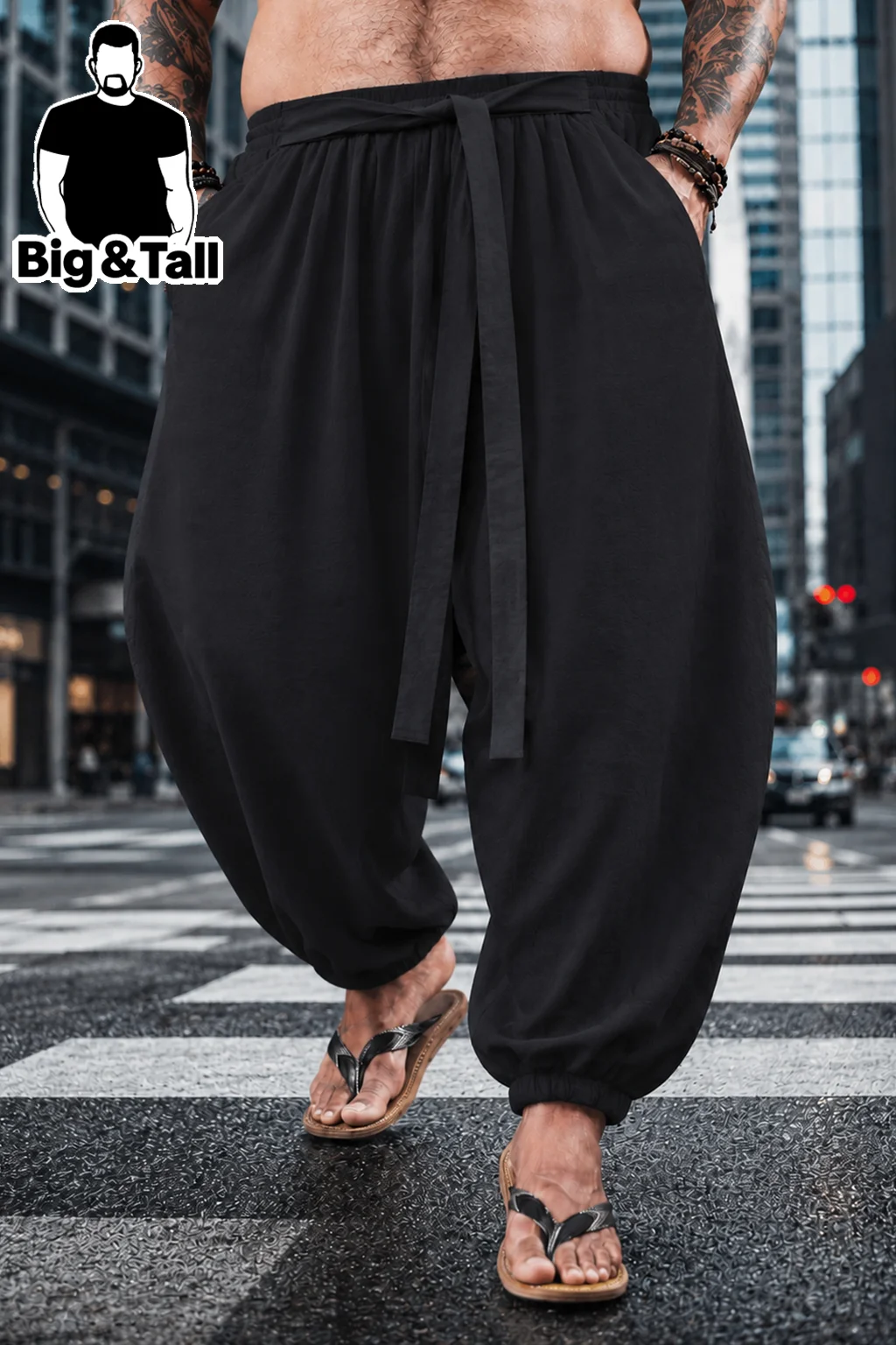 Plus Size Herrenhose mit weitem Bein, lockere Freizeithose im Vintage-Stil, Harajuku, japanische Hose mit lockerer Passform, Bohemian-Stil, lange Hose, modisch