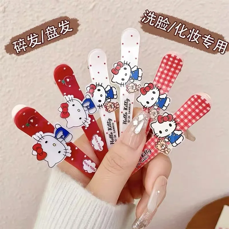 

Cute HelloKitty Duckbill Clip with Bangs Fun Hair Accessories Straight Clip Japanese Cartoon Cat Fashionable Hair Card Wholesale