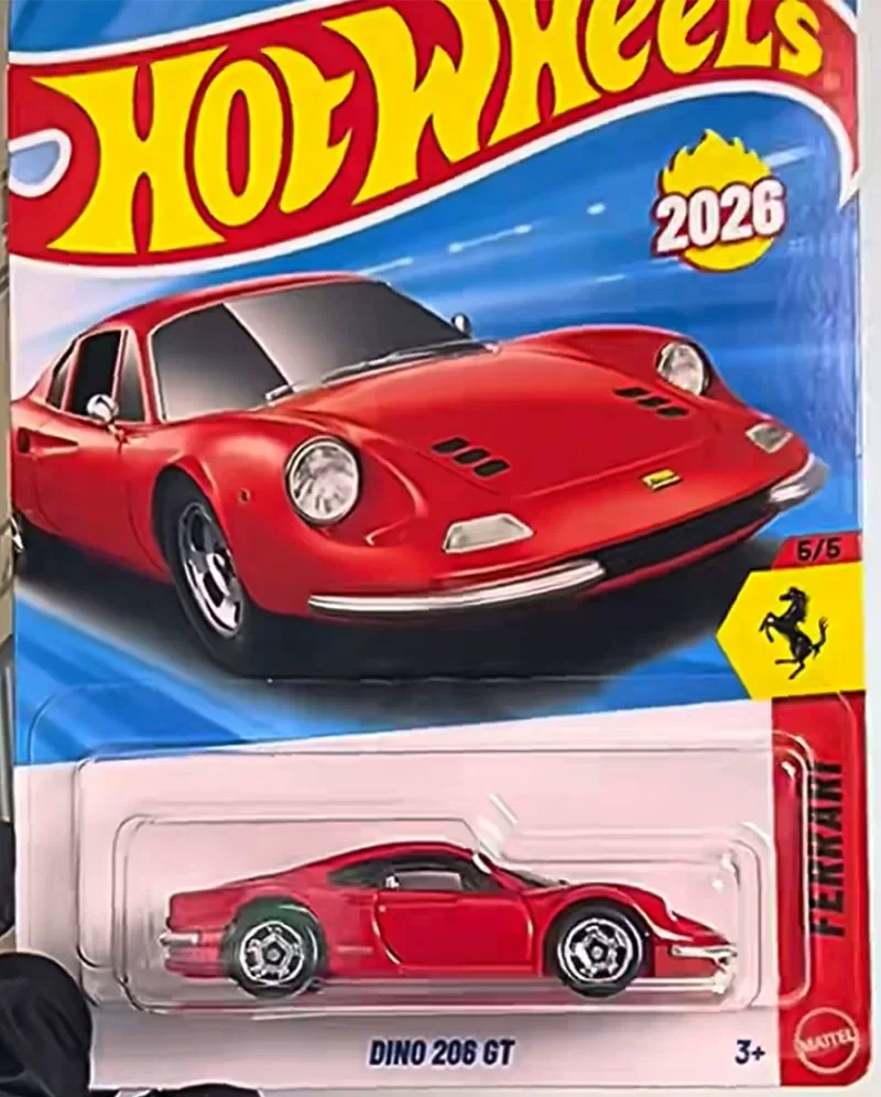 Coche Original Hot Wheels Ferrari Dino 206Gt, Juguetes para Niños, Modelo Metálico Ferrari a Escala 1/64, Regalo de Cumpleaños 2026G