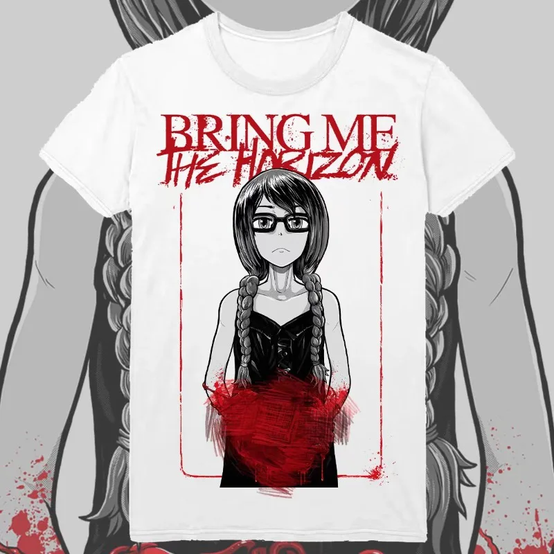 

BRING ME THE HORIZON Band T-Shirt Men's Summer Street Crew Neck Short Sleeve Cotton Comfortable Loose Harajuku Men's Clothing