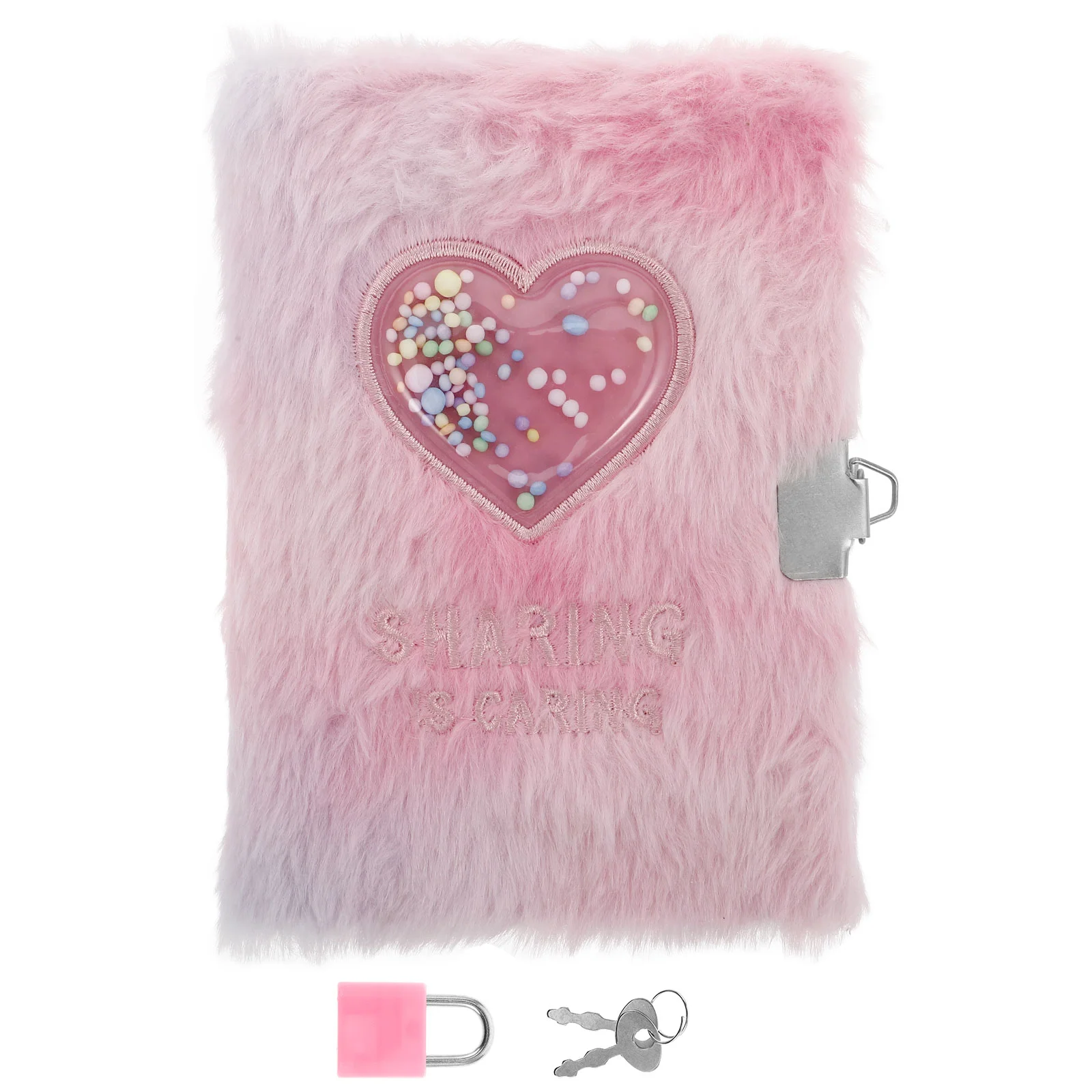 Girl's Diary Notebooks for Kids Locking Fluffy Pink Plush Girls Journal Student The