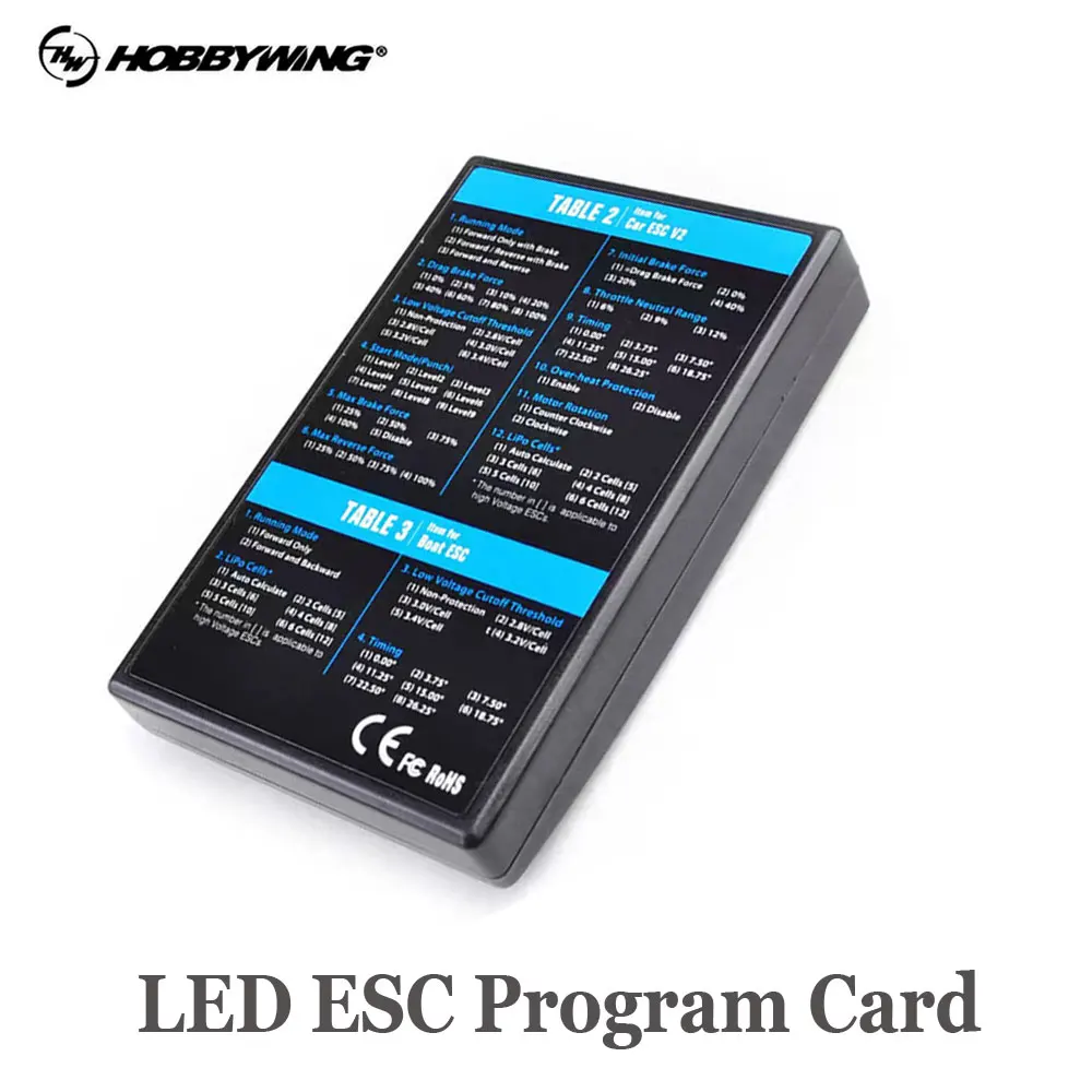 HOBBYWING ESC LED Program Card Box for Platinum V1/V2 FlyFun V5 XeRun EzRun QuicRun SeaKing Series Brushless Aircraft Car ESC