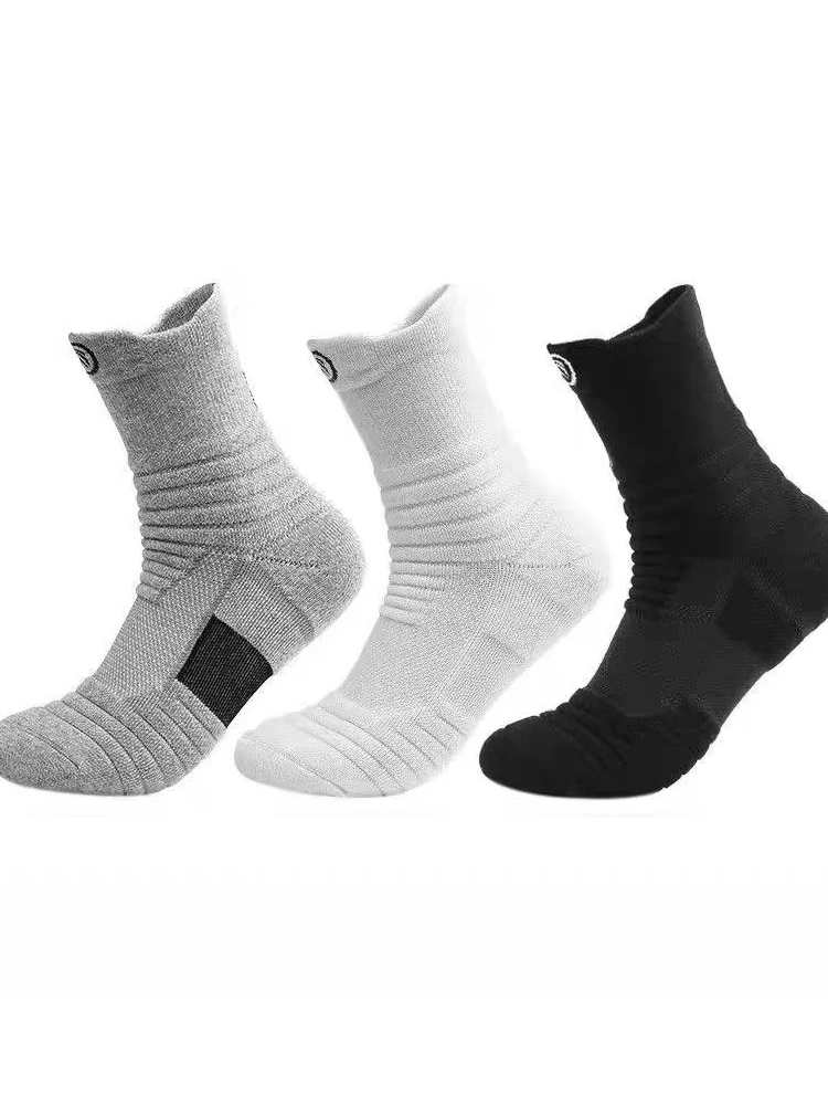 AliExpress NONE 3 Pairs Mesh Sports Terry Socks Cushioned Moisture-managing And Durable Reduces Foot For Running Hiking Cycling Baskateball