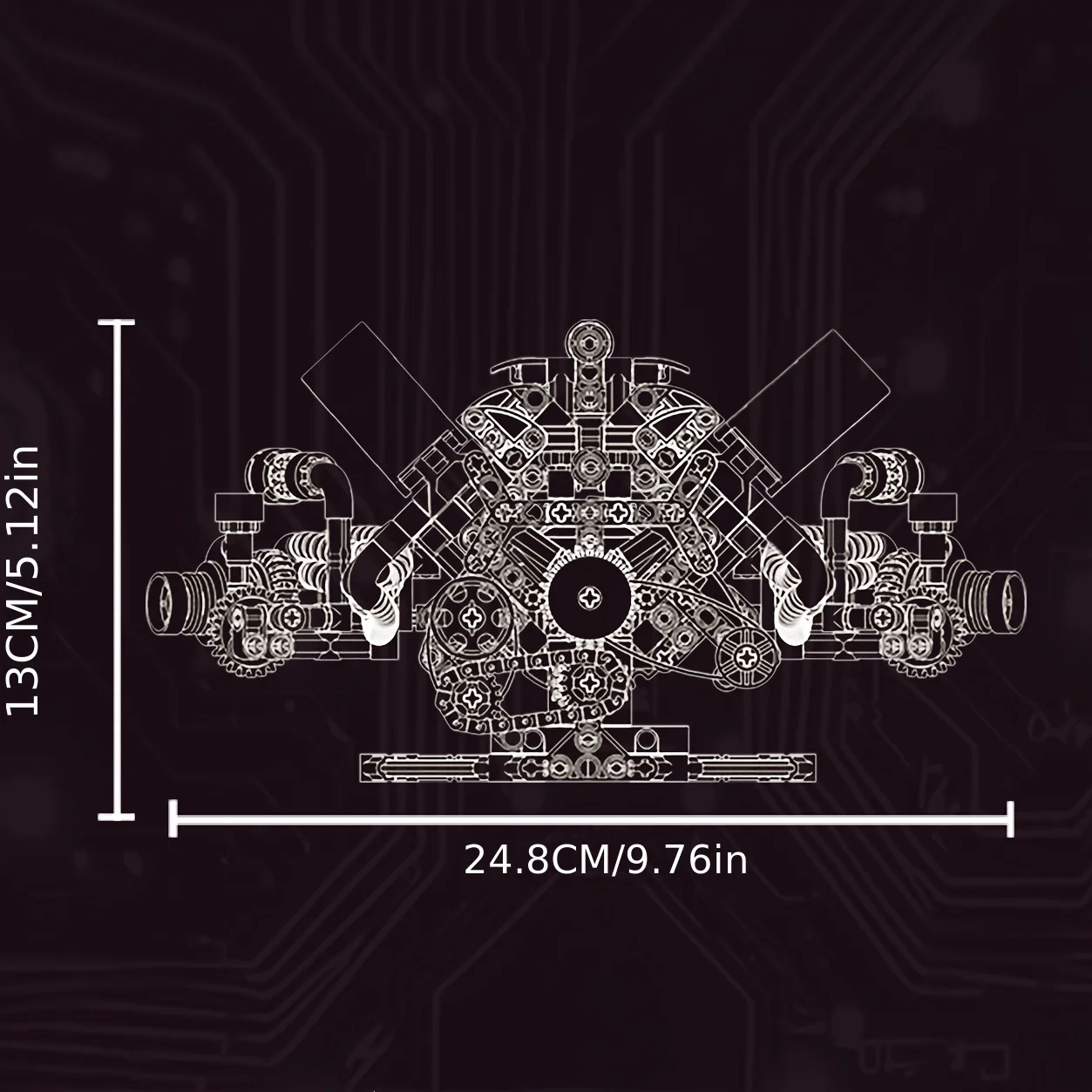Supercar BM Electric V8 Engine Building Block Racing Car Technology Mechanical Assembly Toy Model Birthday Gift