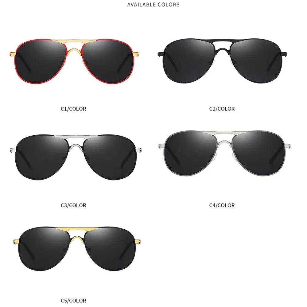 Gafas de sol polarizadas de lujo para hombre y mujer, lentes de sol Retro para conducir, para pescar, de diseñador de marca, de Metal, UV400