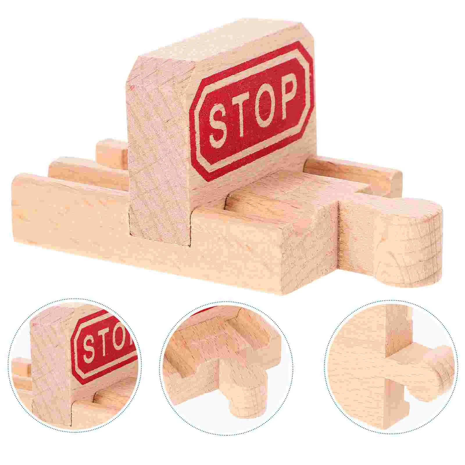 2 Pcs Train Bulk Track DIY Sushi Tracks Rotating Toy Stop Connectors Railway Play Kids Wooden Playthings Assembled