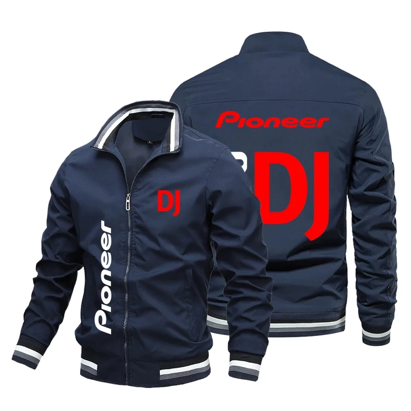 Retro Spring and Autumn style logo printed motorcycle racing jacket, windproof casual bicycle men's clothing, zippered j