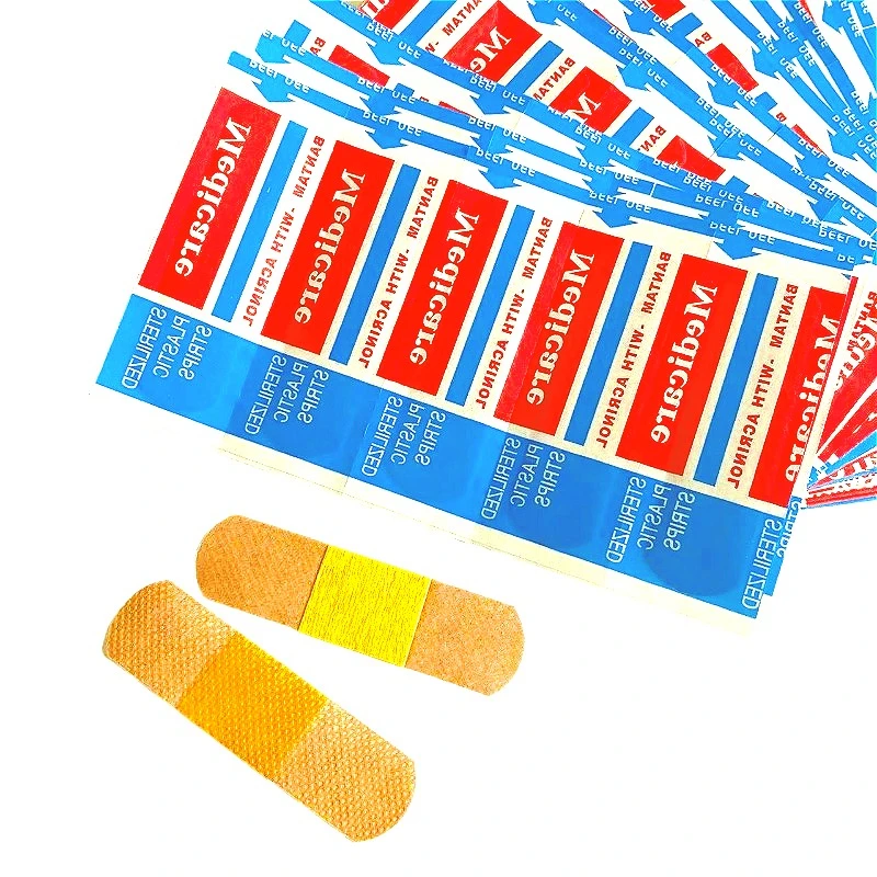 100 قطعة/المجموعة الفرقة المعونة تنفس الإسعافات الأولية لاصق الضمادات الطوارئ اللدائن تضميد الجروح التصحيح الشريط للأطفال الكبار