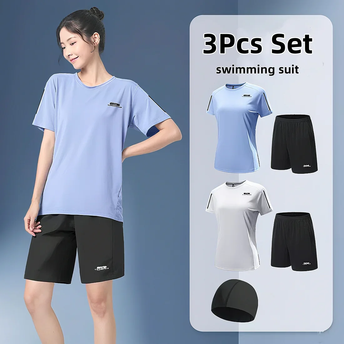 

Three-piece women's swimsuit set, cool and breathable, comfortable to match, making exercise more comfortable