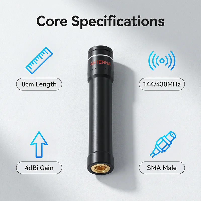 GWS Handfunkgerät 8cm Dual-Band-Antenne 144/430MHz VHF 136-174MHz UHF 400-480MHz mit SMA-Stecker für Baofeng – Detail 6
