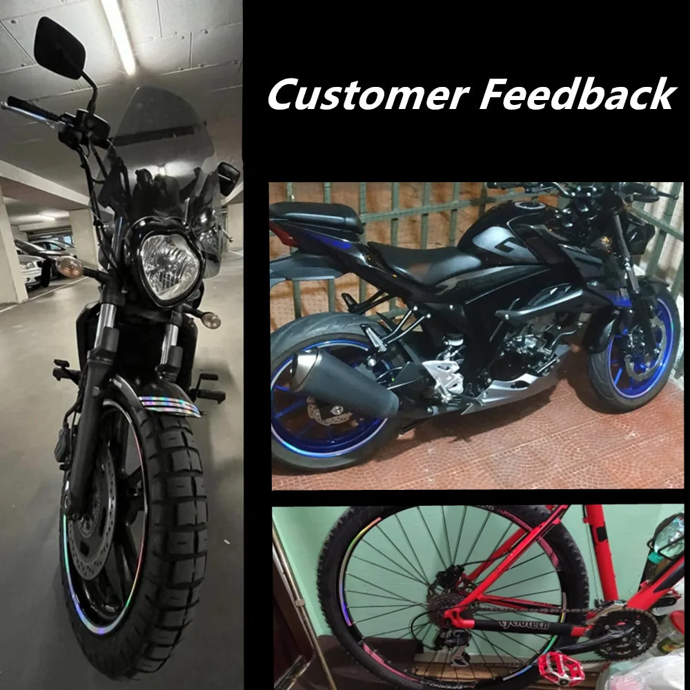 Motorcycle Sticker Laser Wheel Hub Rim Decal Car Tyre Reflective Strips Bicycle Universal For KAWASAKI SUZUKI YAMAHA Mitsubishi