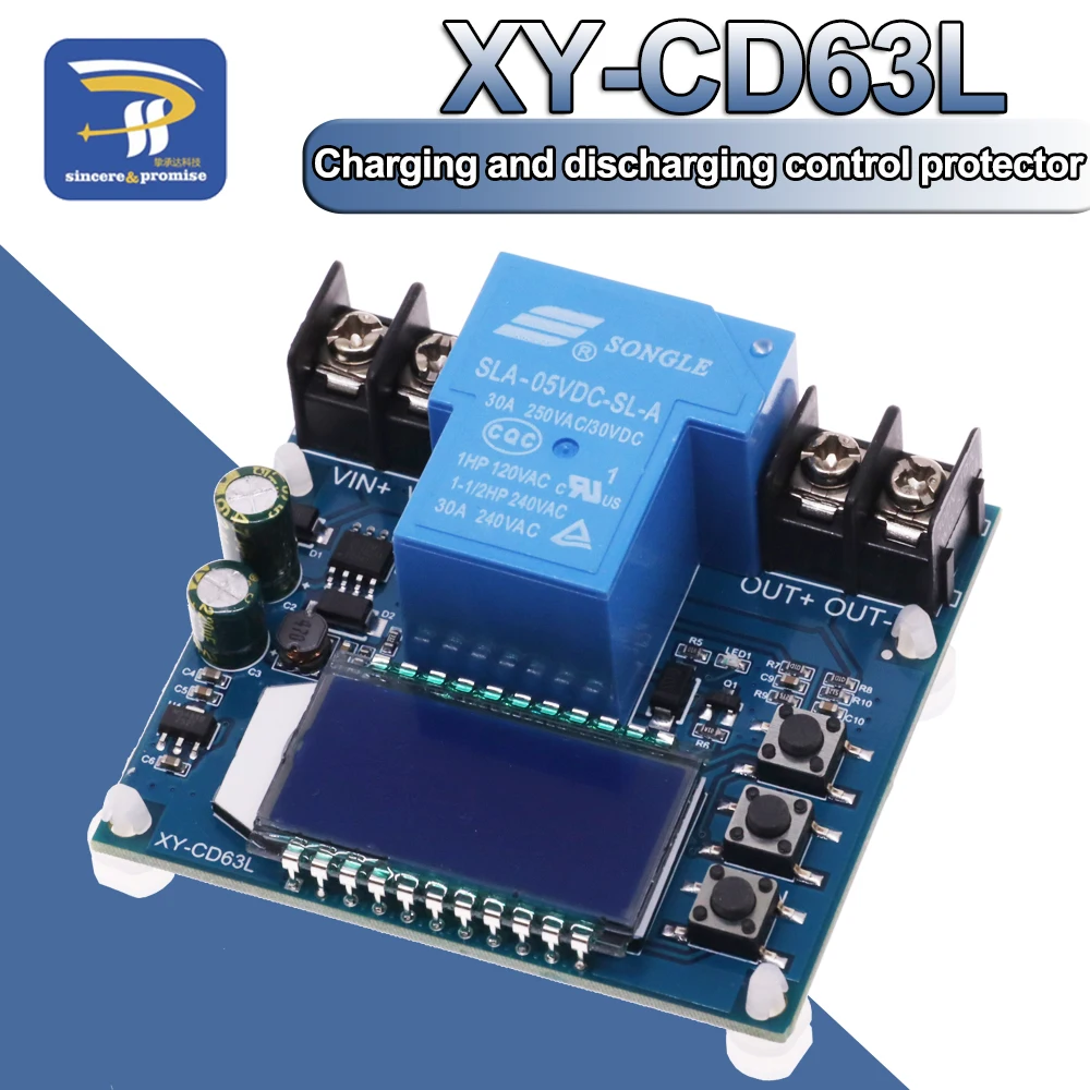 XY-CD63L 30A battery charging control module full power off DC voltage protection under voltage power loss protector 6-60V