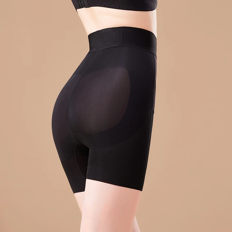 High-waist Double-layer Jelly Strong Belly Tightening Pant Thin Hip Lifting Non-crimping Bird's Nest Silk Crotch Antibacterial