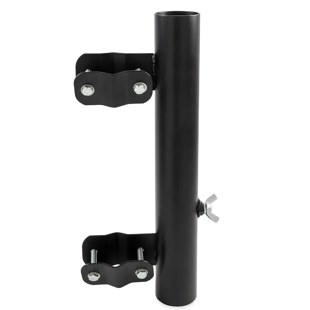 For Outdoor Aluminum RV Ladder Mount Flagpole Holder Secure Double Thumb Screw Fit Flagpoles 1 to 174 Inch Diameter Black