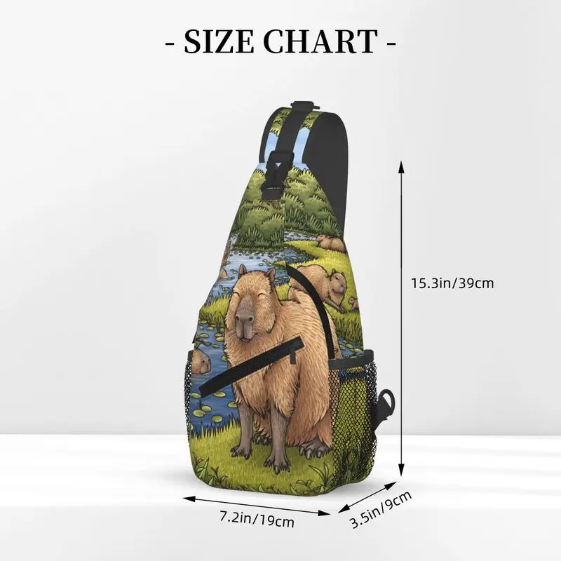 Custom Cool Capybaras Sling Bag Voor Reizende Heren Crossbody Borst Rugzak Schouder Dagpack