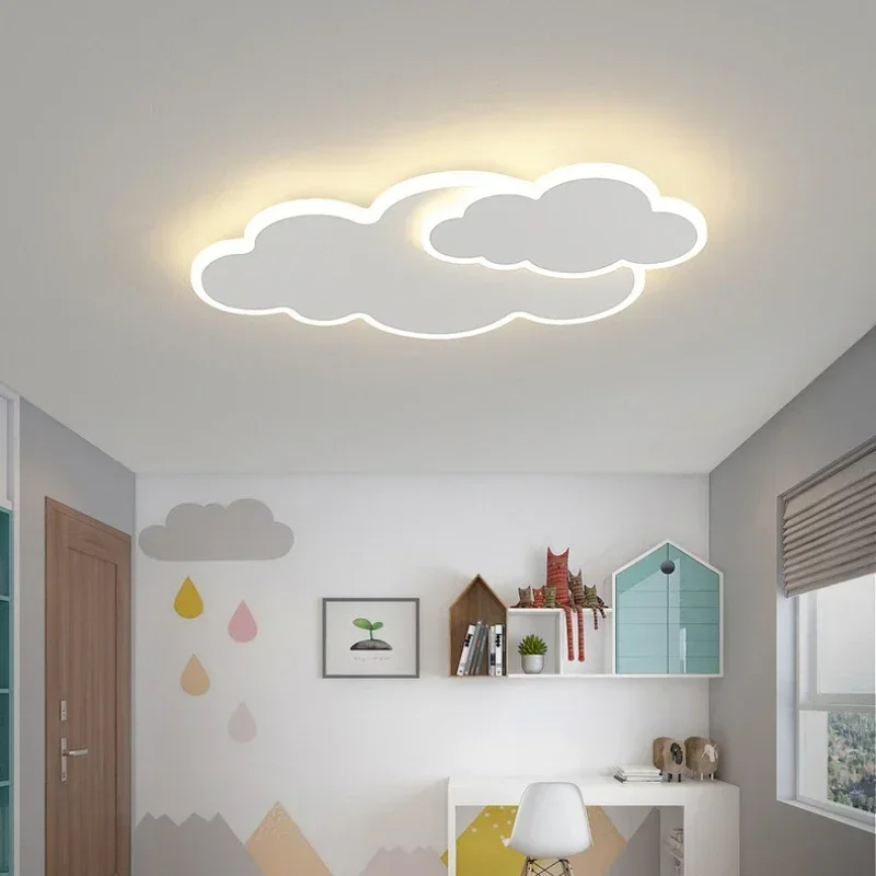 Imagem -04 - Led Lustre de Teto Criativo Nuvem Branca Iluminação do Quarto dos Desenhos Animados Decoração do Quarto Crianças Ler Estudo Decoração para Casa Luzes Led