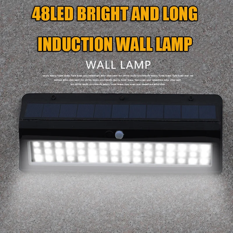 

Solar Led Light Outdoor Waterproof 48Led Night Lamp With Motion Sensor Stairs Emergency For Balcony Cell Garden Sensor Wall Lamp