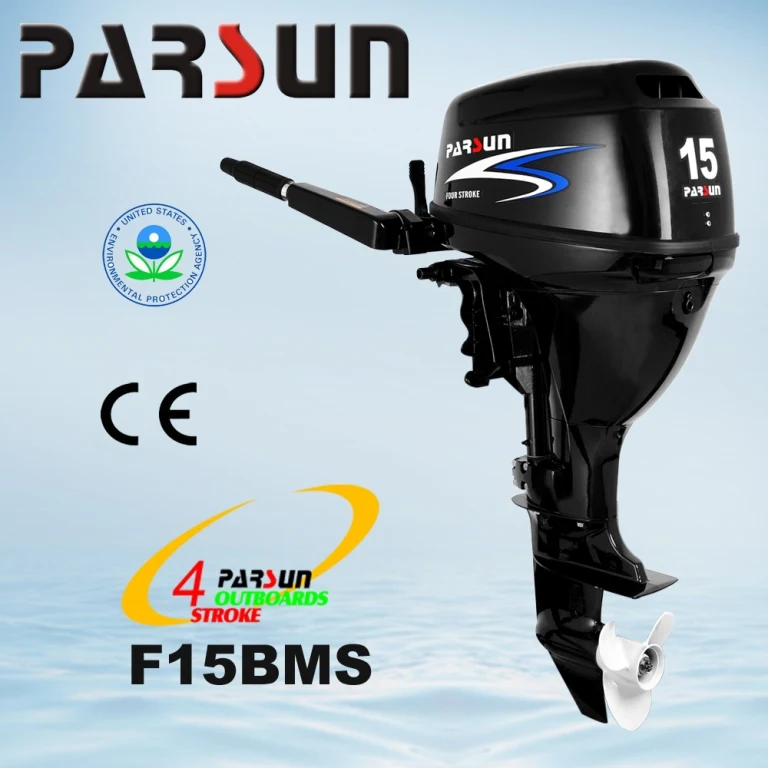 F15BMS /15hp 4-stroke Outboard / Manual Start / Tiller Control / Short Shaft / PARSUN