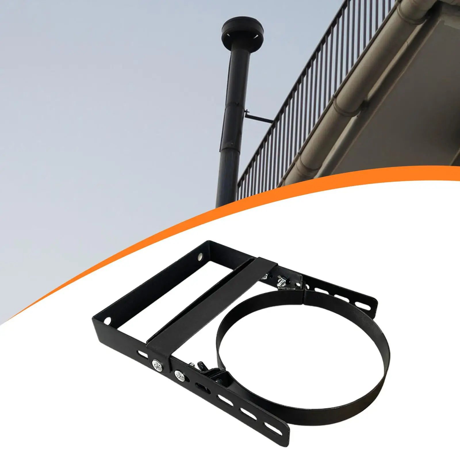 

Chimney Pipe Bracket Flue Liner Clamp Household carbon Steel Adjustable Heat Resistant Hardware Vent Wall Strap Pipe Clamp