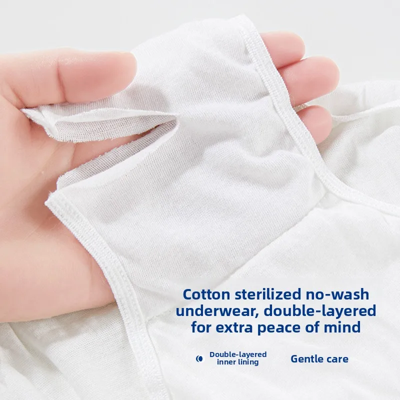Disposable Cotton Underwear Men Women, Individually Wrapped Sterile No-Wash Daily Panties, Travel Maternity Postpartum