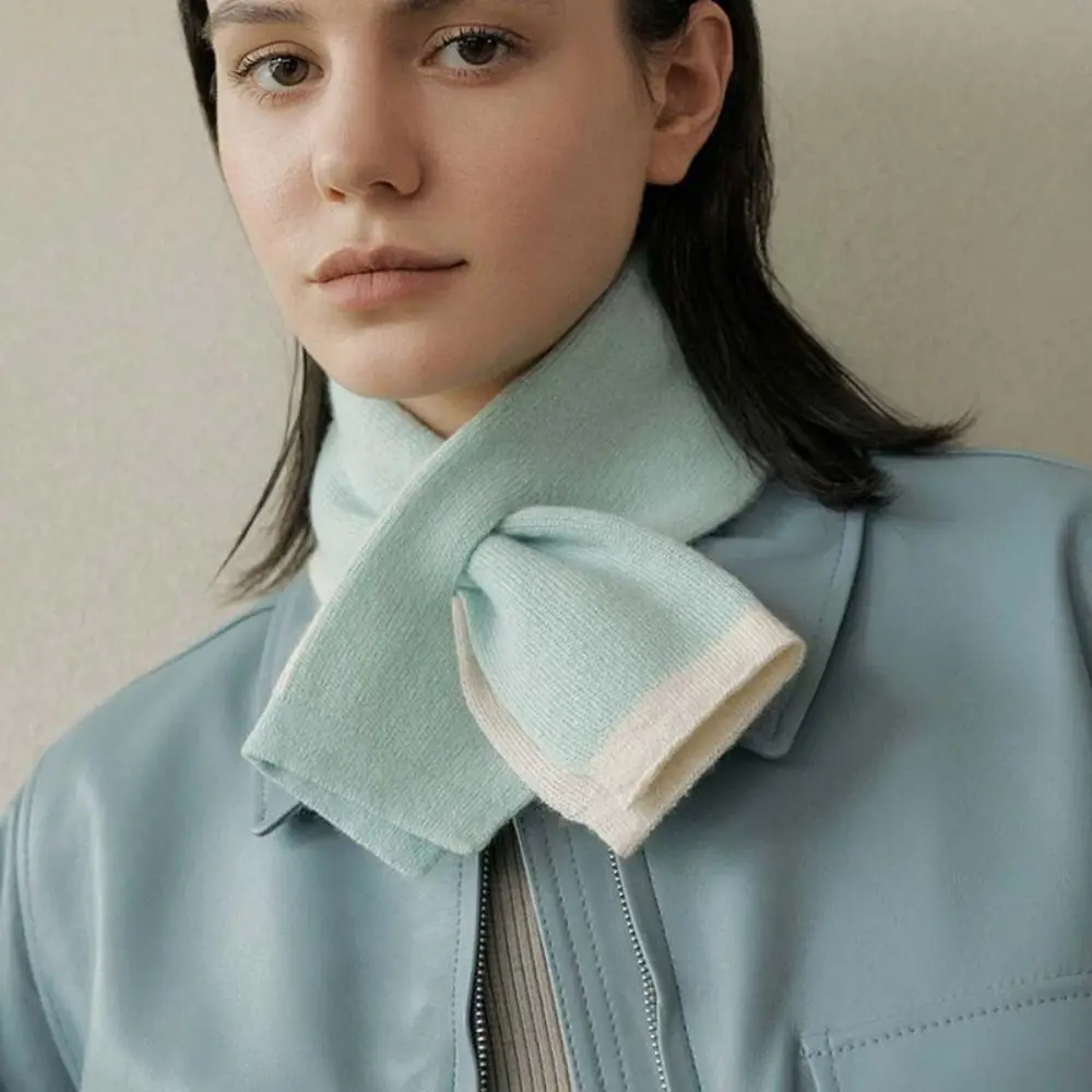 New Fashion Cashmere Scarf Double-sided Winter Women's Cross-Knit Scarf Korean Lady Neck Wraps Warm Woolen Neckerchief