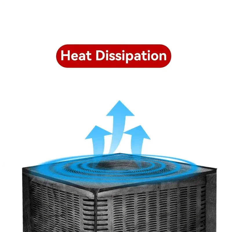 غطاء مكيف الهواء الخارجي شبكي أسود - تصميم جيد التهوية للتبريد والحماية، غطاء هواء مقاوم للطقس