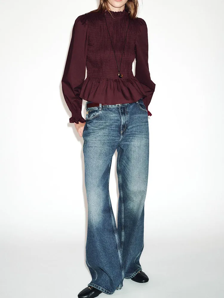 

Весна 2026: Новинка! Женская универсальная, простая и удобная модная рубашка в клетку «Медовые соты» в этническом стиле для сценических выступлений.