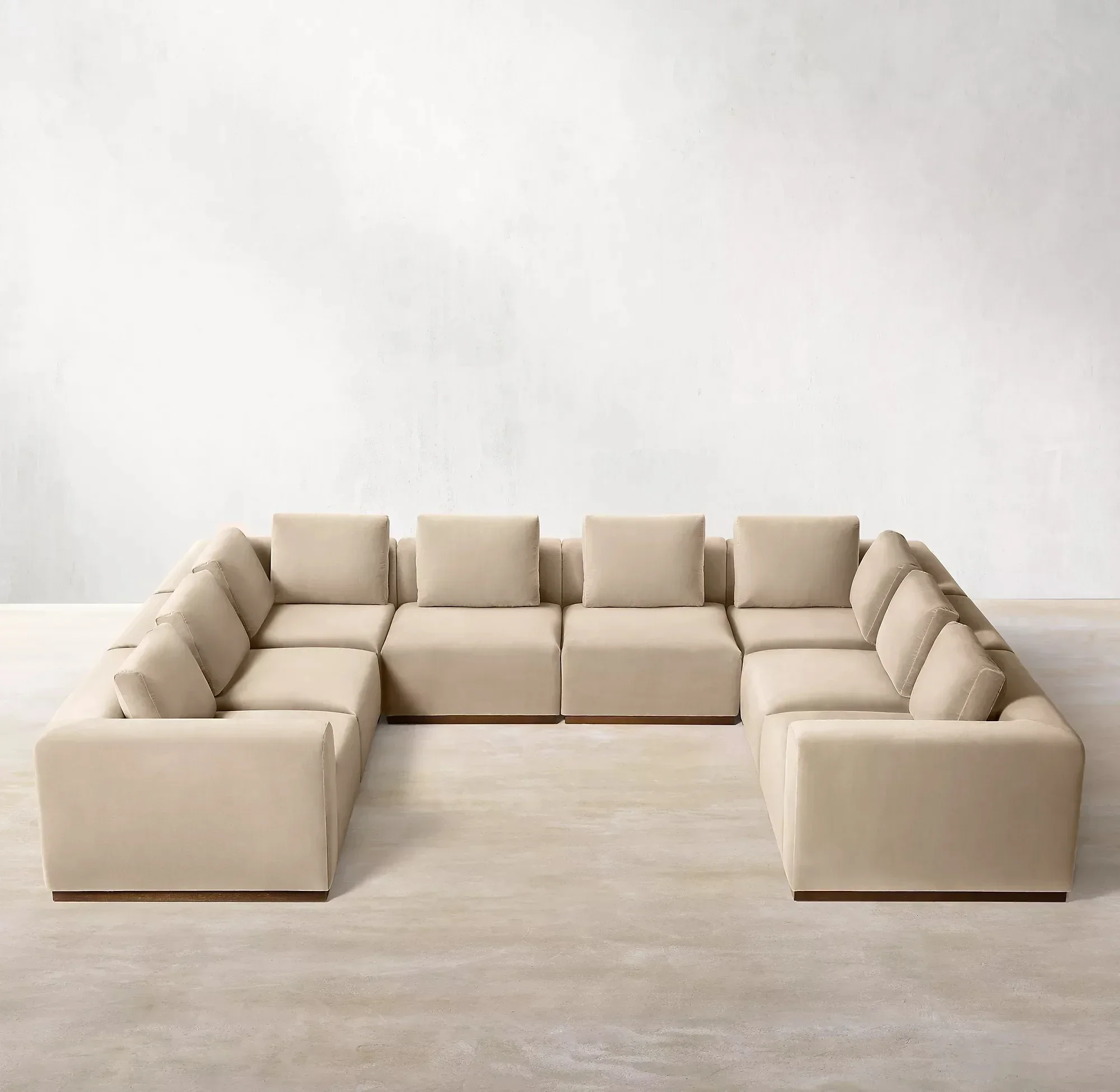 2026 Modular modular sofa U sectional custom color home indoor furniture wood base 8 seat living room sofas
