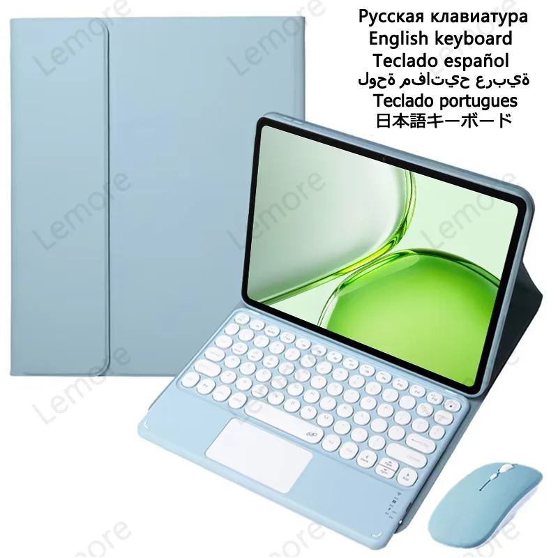 Case with Trackpad Keyboard for Honor Pad X9 Max 13 inch 2026 Stand Cover Round Key Tablet Keyboard Russian Spanish Portuguese