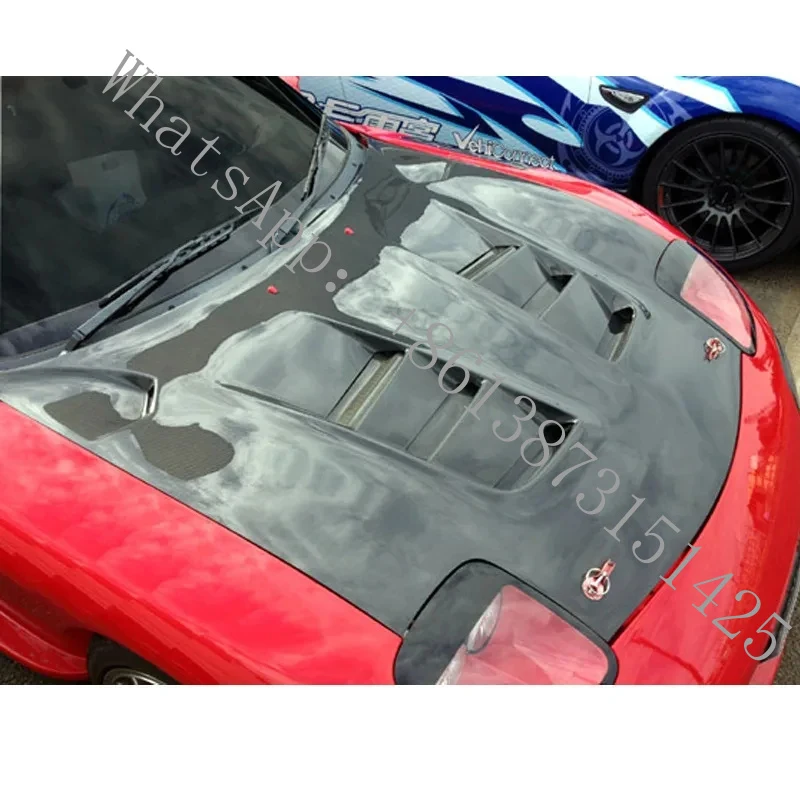 

Suitable RX7 FD3S RE Yumong Style Carbon Fiber Hood - 3K Twill, Vented Design, 13B-REW Heat Dissipation