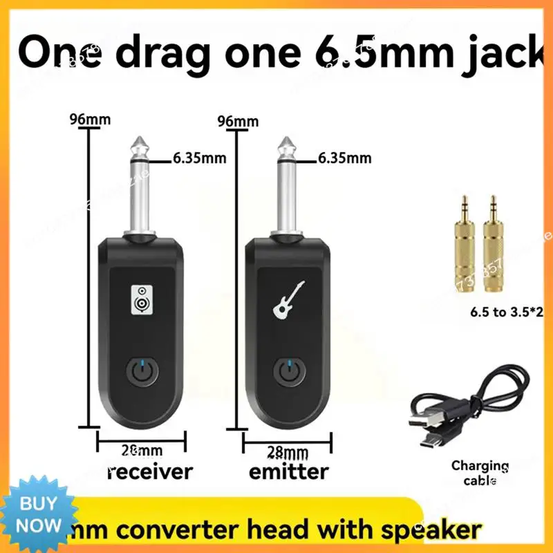A10R 2.4G Wireless Instrument Pickup Rechargeable Transmitter Receiver For 6.35Mm Audio Interface Electric Instruments Black