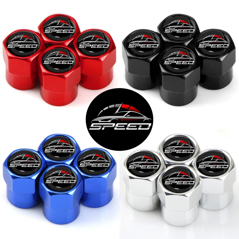 

4Pcs/set Tire Valve Caps Tyre Rim Stem Cover Dust Proof Auto Wheel Cap Aluminum Alloy Decorate Caps For SPEED Styles Accessories