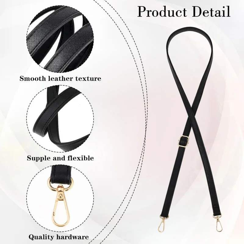 New PU Leather Shoulder Strap Solid Color Adjustable Crossbody Bag Belt Replaceable Strap for Handbags Purse DIY Bag Accessories