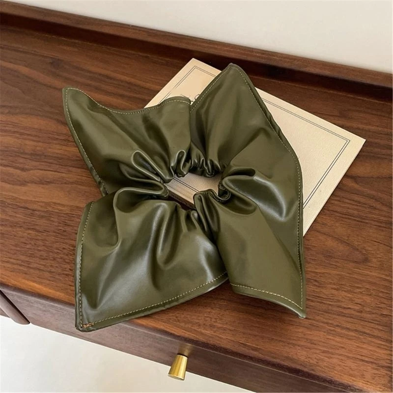 Q39C scrunchies pu pu lustrous للشباب البالغين المراهقين الأزياء حبل حبل الحبل حامل الشعر hairtie لأي ملابس لحفل الشعر decors
