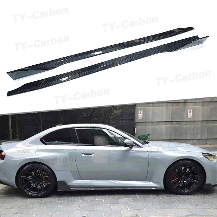 Echte Carbonfaser A-Style Seitenschweller Spoiler für BMW M2 G87 – Seitenverkleidungen, Canards, Zierleisten, Splitter, Bodykit, Autozubehör