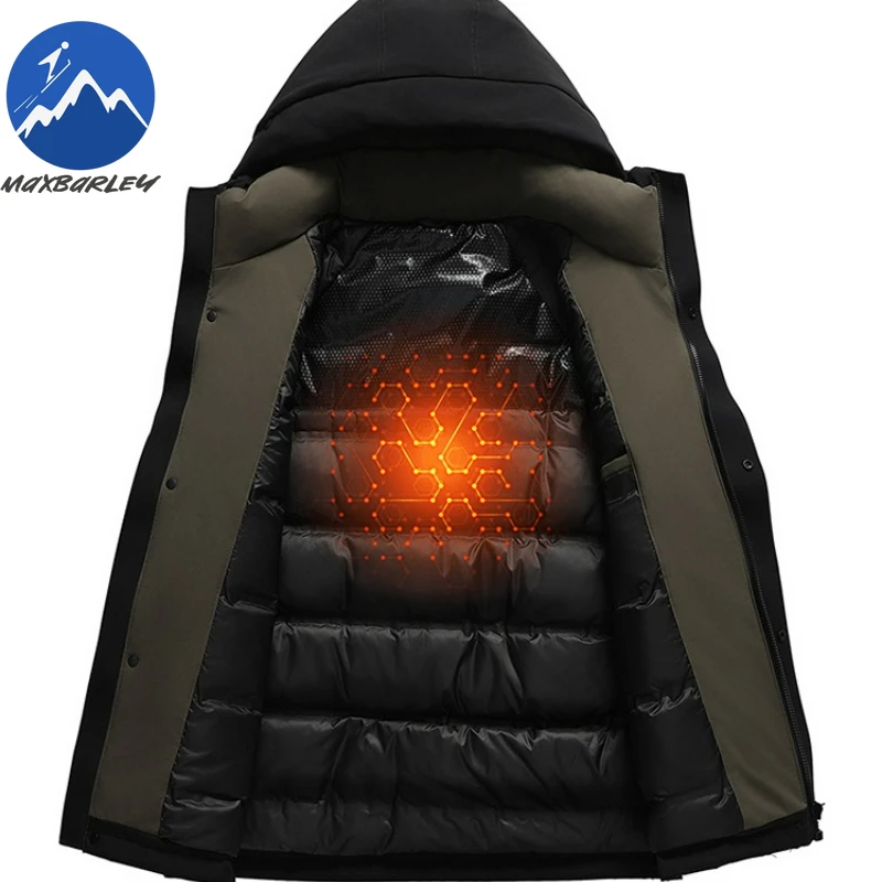 Maxbarley الرجال أسفل سترة 2025 خفيفة الوزن في الهواء الطلق تسلق الجبال يندبروف أسفل معطف عارضة مقنعين السفر جواكت شتوية دافئة #3