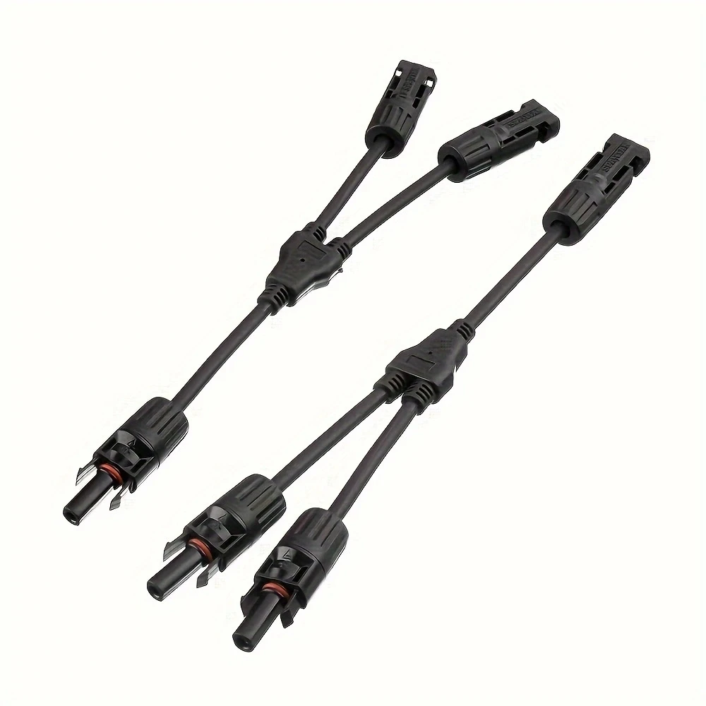 1 Pair Solar Connectors Y Branch Parallel Adapter Cable Wire Plug Tool Kit for Solar Panel Waterproof Connect wire for Solar