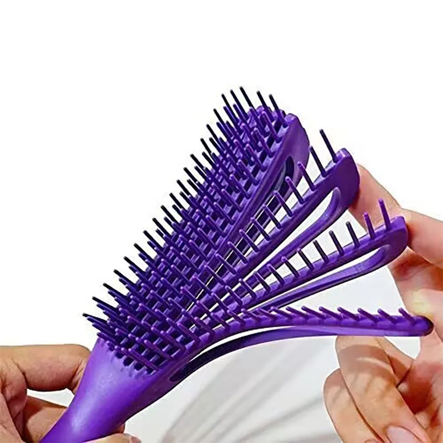 Hollow 8-Tooth Octopus Scalp Massage Comb, Lift Hair Roots Anti-Static Smooth Detangling Hair Brush, For Daily Styling Shower Home Travel Use, Women Men Adults All Hair Types, Fluffy Voluminous Hair Care Styling Hairdressing Tool view 4