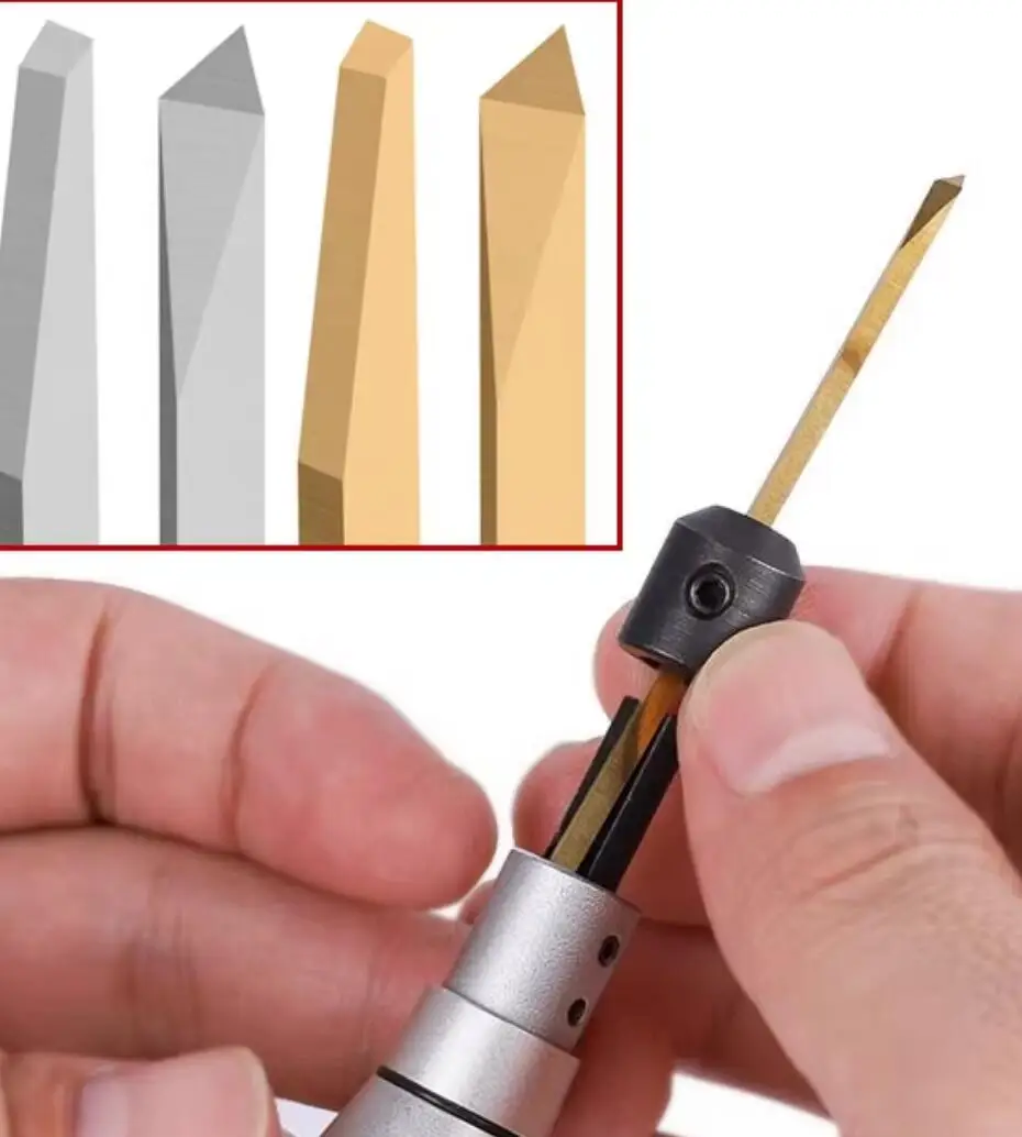 Tungsten Steel Triangle Metal Blades Engraving Knives Angle Cutter Spatula for DIY Engraving Jewelry Making Tools