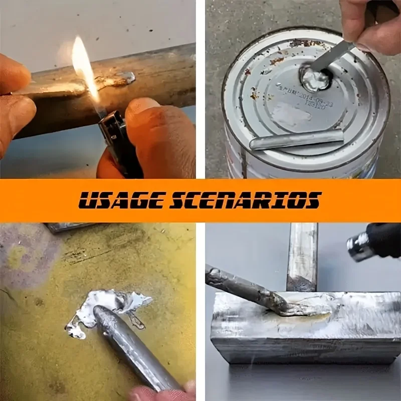 6 قطع من قضبان اللحام ذات درجة الحرارة المنخفضة سهلة الذوبان لخزانات المياه والأنابيب - متعددة الاستخدامات، للفولاذ المقاوم للصدأ والنحاس والحديد والألومنيوم