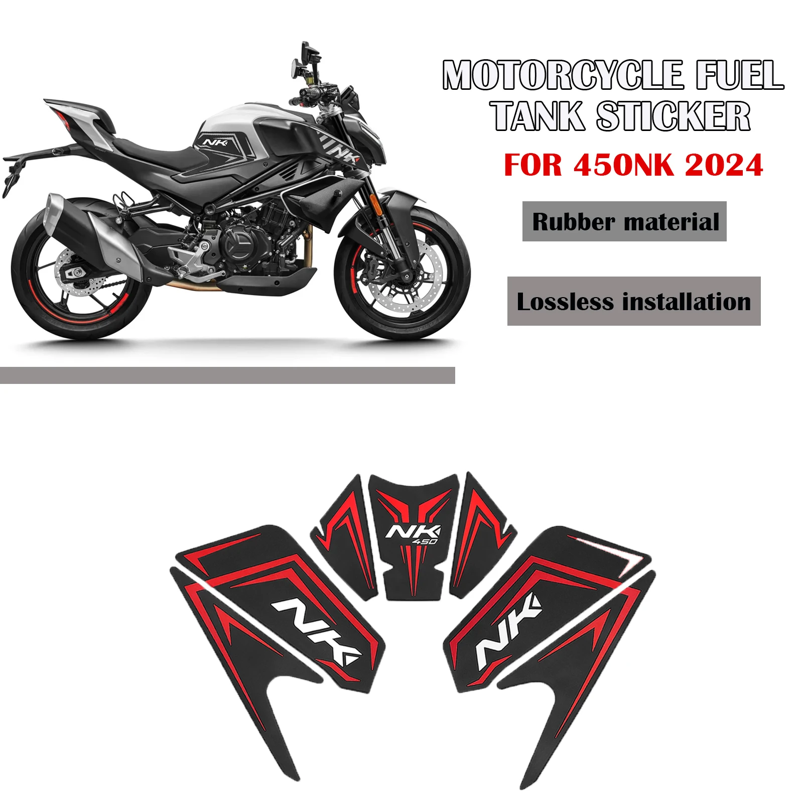 

For CFMOTO 450NK 2024 Tank Pad Motorcycle accessories Fuel Tank Pad 450nk 2024 Non-slip Side Fuel Tank Waterproof Pad