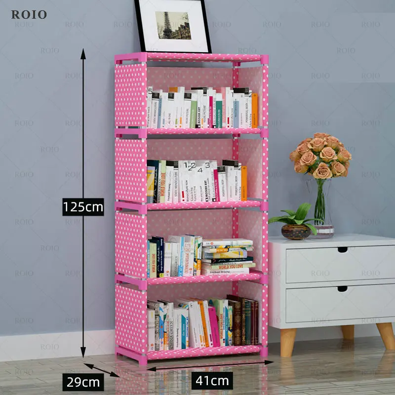 Simple Bookshelf 5-Layer Storage Rack Easy to Install Magazine Bookcase Space-saving Sundries Organizer Rack Book Shelf 2022