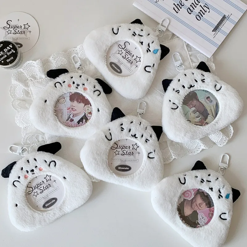 6.5cm Cute Plush Dog Kawaii Rice Ball Design Badge  Pin Protective Case Detachable Keychain Display Badge for Ita Bag Backpack