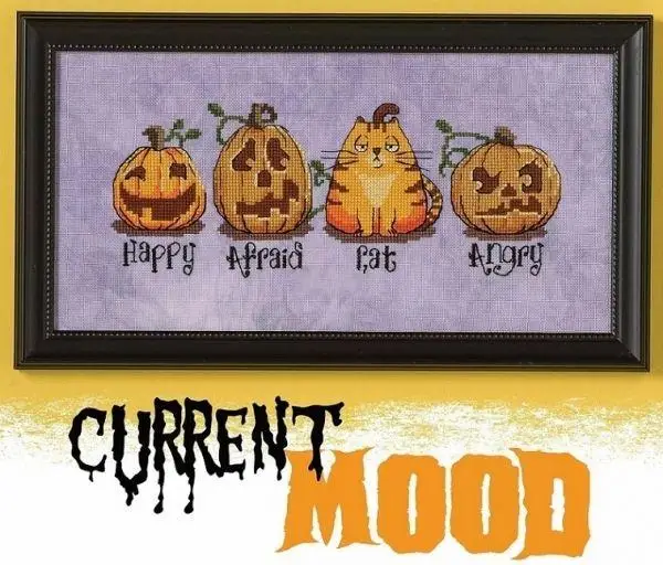 Kit de punto de cruz para frigorífico, Set de punto de cruz wyvern pequeño con diseño de calabazas y gatos para halloween