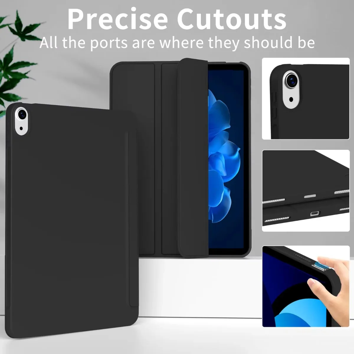 For iPad Air 4/5/6/7/8 Soft Silicone Case,For iPad 4th 5th 6th 7th Generation 2020 2022 2024 2025 PU Leather Flip Smart Cover
