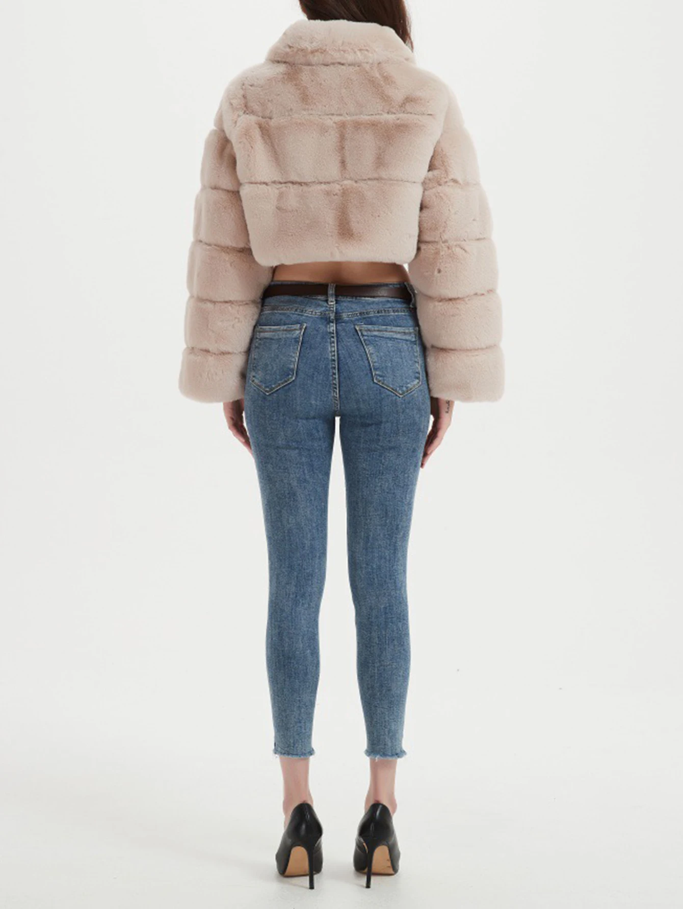 سترات نسائية من الفرو الصناعي شتوية كاجوال من القطيفة بياقة قميص وأكمام طويلة ملابس خارجية عصرية للشارع #4