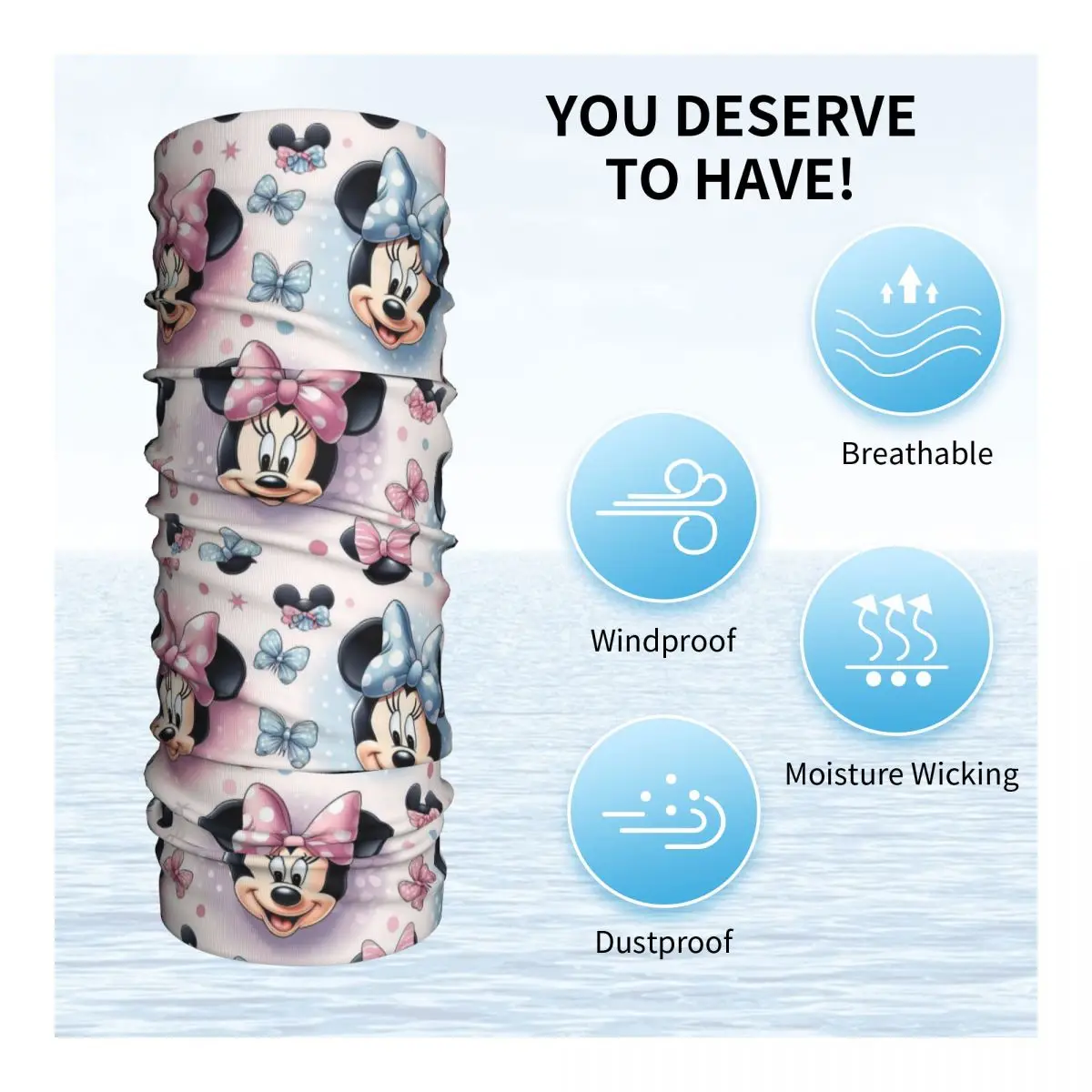 Personalizado Mickey Mouse invierno diadema calentador de cuello hombres mujeres esquí caza tubo bufanda cara Bandana polaina