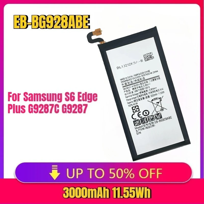 EB-BG928ABE Battery For Samsung S6 Edge Plus G9287C G9287 G928 G928V G928P G928R S6 Edge+ G928F G928G Phone Bateria + Tool